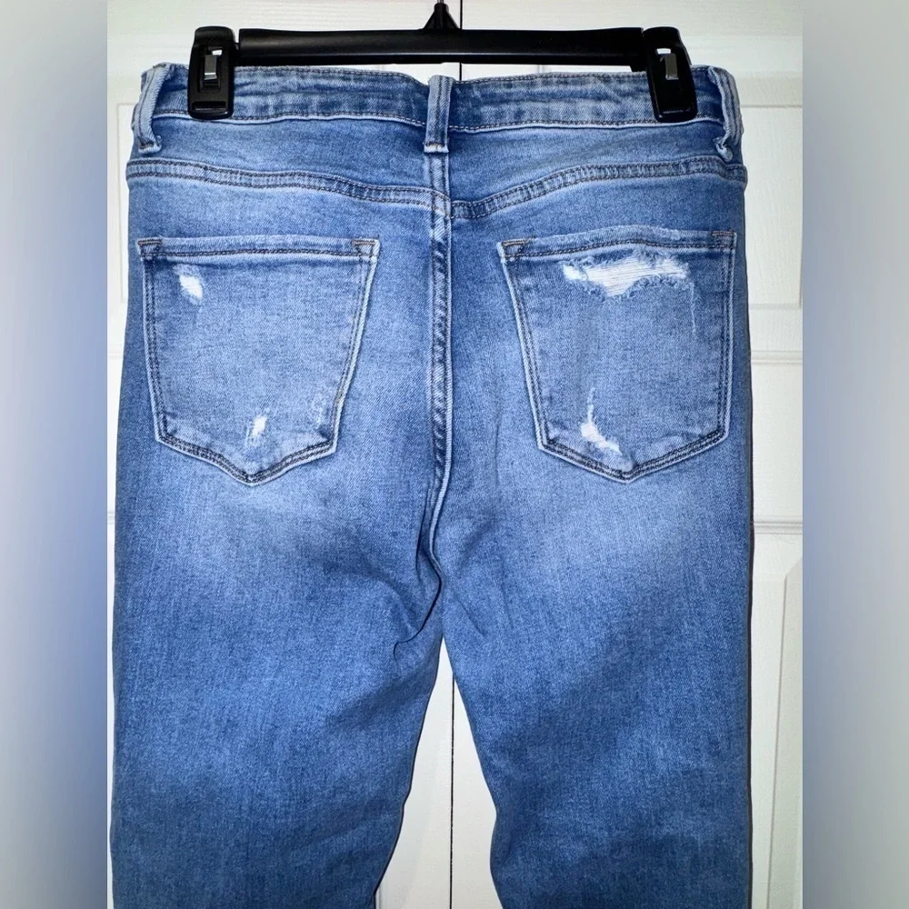Altar’d State High Rise, distressed, super Flare Jeans size 28. GUC